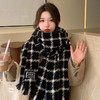 【超美❗️高级感百搭加厚围巾】冬季潮流韩版保暖格子围脖，日常出街百搭又好看，新款披肩两用围巾针织围脖QQ 商品缩略图0
