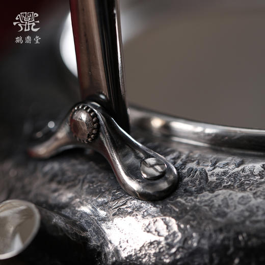 鹤鼎堂银壶闻天系列漙兮麻纹锯钉水汤沸（银色）（缺货） 商品图1