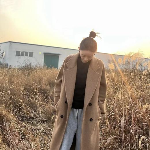 红莲骆驼绒双面呢简约长款大衣｜经典羊绒、多个款式可选 商品图2