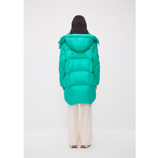 NEELLY纳俪商场同款中长款连帽羽绒服女设计感时尚蓬松白鸭绒外套N24104L04568 商品图3