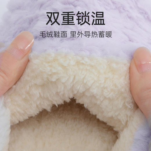 洁丽雅拖鞋女冬季2024新款家居室内保暖毛绒拖鞋情侣棉拖防滑男士 商品图3