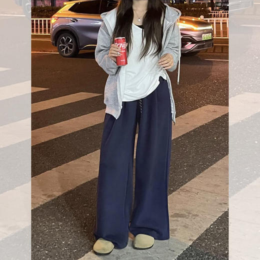 <曾小咸推荐>慵懒风抽绳休闲阔腿裤  商品图0