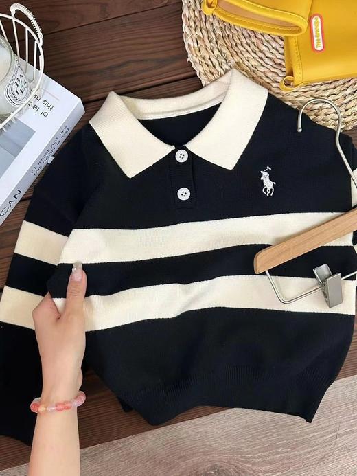 【冬日寒风！温暖童心】秋季新品 洋气儿童翻领条纹毛衣 男童女童休闲毛衣  针织质地精细织工 让宝贝穿上就不想脱-QQ 商品图5