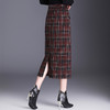 KYL-99836-L 复古格子修身时尚直筒裙24年秋冬款长款显瘦高腰包臀裙洋气半身裙 商品缩略图2