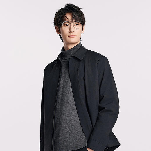 棉仓357815019-合体版覆合压胶衬衫领轻薄羽绒服 商品图1