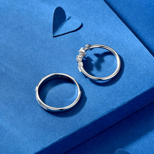 卡蒂罗/KADER 夜光效果 山茶花之恋原创情侣对戒 浪漫连理枝发光设计可调节银戒一对 钟爱久久恋爱频率手饰 925银 商品图10