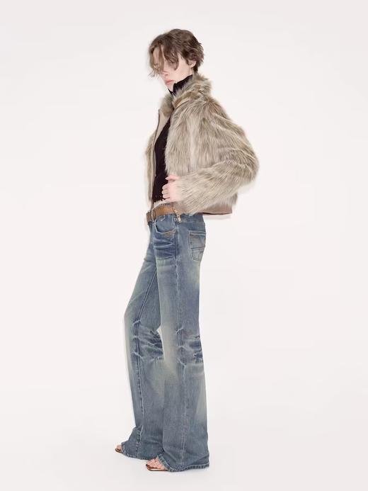 出逃赤岗西/24AWN71/复古蓝牛仔微喇低腰显瘦马蹄拖地长裤 商品图2