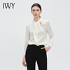 IWY/高级感长袖衬衫女春秋新款设计感小众飘带显瘦杏色上衣B14338 商品缩略图3
