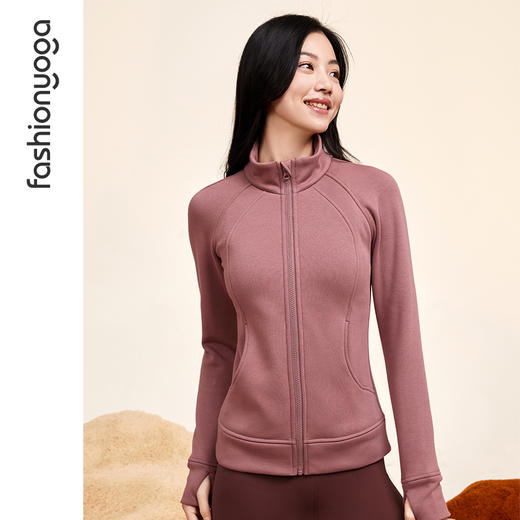 F14875收腰修身绒感外套 商品图12