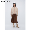 NEELLY纳俪商场同款冬季百褶裙女美拉德棕色高腰中长款a字裙伞裙N24104E04608 商品缩略图0