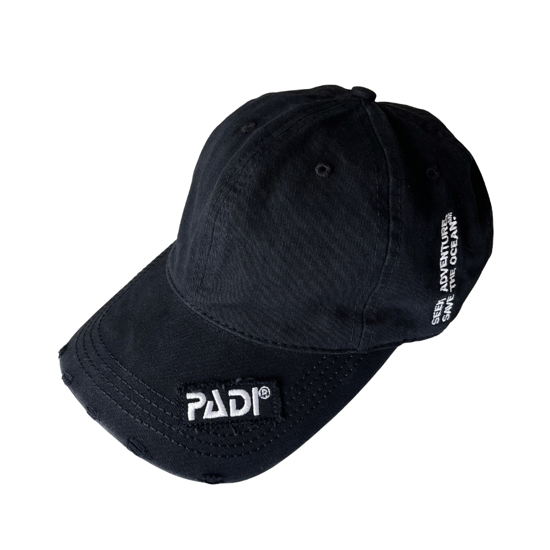 PADI Gear 黑色LOGO破洞棒球帽