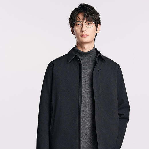 棉仓357815019-合体版覆合压胶衬衫领轻薄羽绒服 商品图0