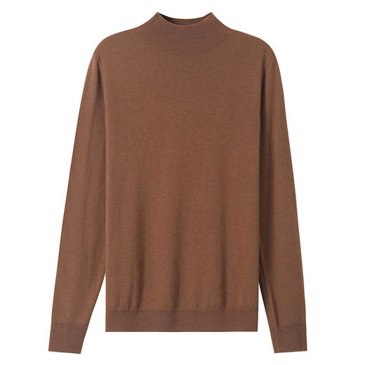 CC-101-806美丽诺精纺羊毛衫女100纯羊毛半高领毛衣修身显瘦短款打底衫 商品图4