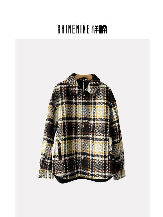 333373434复古格纹棉服 商品图0
