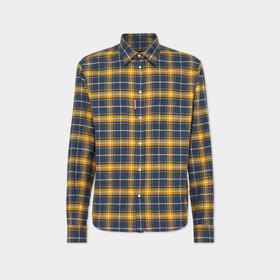 DSQUARED2 男士法兰绒棉质长袖衬衫 格子色 S71DM0739 D35132 002F