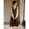 【专属特价】熙世界假两件正式场合连衣裙女秋冬季通勤复古长袖拼接衬衫领裙子 商品缩略图2