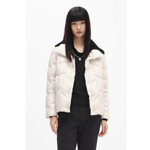 NEELLY纳俪商场同款冬季新款羽绒服女立领菱格短款外套保暖百搭N24104L04590 商品图1