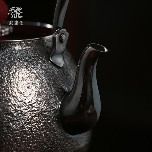 鹤鼎堂银壶闻天系列泉水汤沸錾刻仙鹤奔月（银色）（缺货） 商品图4