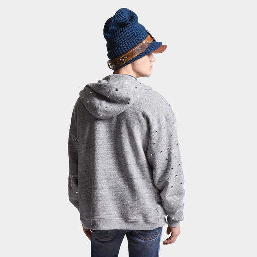 DSQUARED2 男士未拉绒羊毛宽松拉链连帽卫衣 灰色 S71HG0140 S25463 860M 商品图2