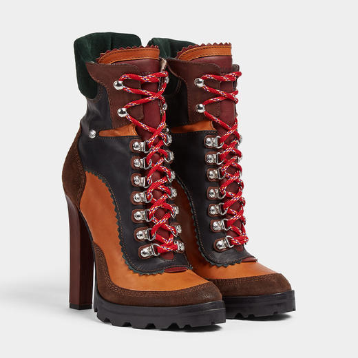 DSQUARED2 女士系带高跟登山靴 混色 ABW0199 12907715 M2029 商品图1