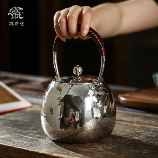 鹤鼎堂银壶闻天系列曷月汤沸锔钉（银色）（缺货） 商品图0