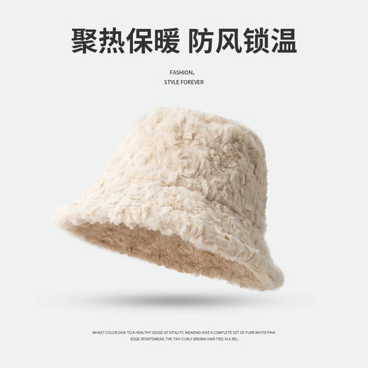 【撸猫感❗️超软糯奶fufu帽子】冬季新款保暖韩版大头围渔夫帽，亲肤聚热保暖防风御寒，百搭显脸小帽子秋冬天毛绒盆帽QQ 商品图6
