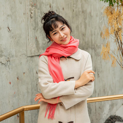 【优雅知性！仿羊绒保暖围巾】35cm宽仿羊绒围巾拉毛色加厚长巾秋冬季cashmere流苏披肩女妈妈装 商品图1