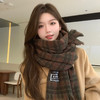 【超美❗️高级感百搭加厚围巾】冬季潮流韩版保暖格子围脖，日常出街百搭又好看，新款披肩两用围巾针织围脖QQ 商品缩略图4