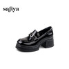 Safiya/索菲娅2025学院风方头粗跟轻便百搭小个子增高乐福鞋  SFD1112160 商品缩略图5