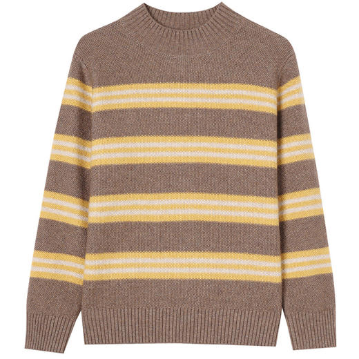 CC-13-6378秋冬半高领条纹女士套头毛衣女宽松减龄优雅气质打底针织衫 商品图4