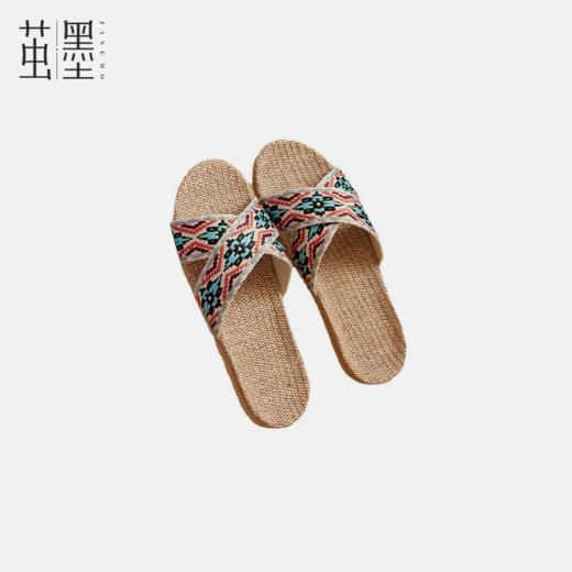 茧墨 波西米亚风亚麻手工拖鞋 男女款（拍大一码） 商品图0