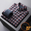 【加绒】【新款DM】大依优型大码加绒高弹长袖衬衫男宽松加肥加大码男士休闲商务方格衬衣上衣胖子 商品缩略图10