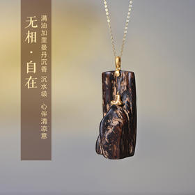 佛丨天然加里曼丹沉香包金吊坠 沉水级 SP4403