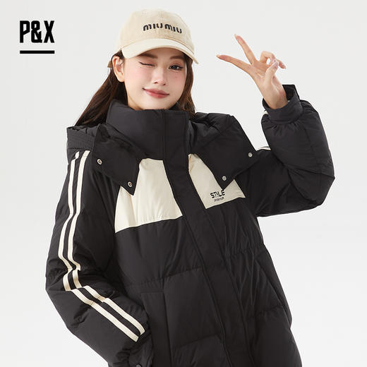 P&X设计师女装冬季长款休闲棉服824424277黑色 商品图2