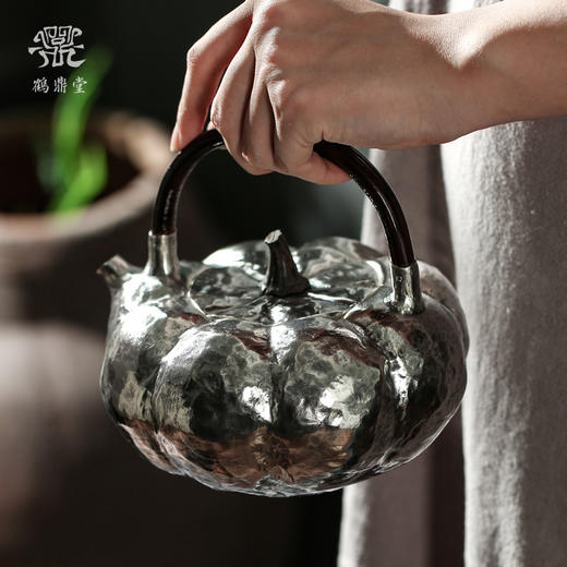 鹤鼎堂银壶闻天系列月皓汤沸槌目纹 （银色）（缺货） 商品图1