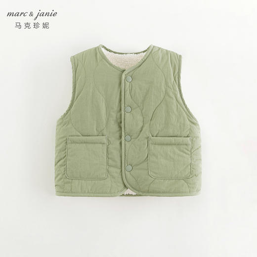 马克珍妮男女童时尚加绒保暖马甲儿童夹克上衣2024冬装新款241538 商品图2