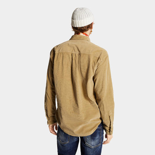 【一】DSQUARED2 男士徽标贴花灯芯绒长袖衬衫 绿色 S74DM0874 S54097 111 商品图2