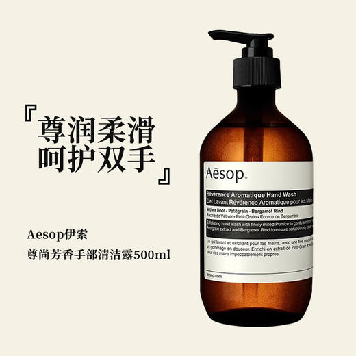 【跨境】AESOP/伊索 尊尚芳香洗手液500ml 磨砂 深层温和清洁持久留香保湿滋润呵护肌肤手部清洁露 商品图3
