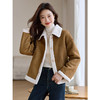 【年货节】熙世界复古麂皮绒仿生皮草外套女短款皮毛一体夹克上衣2025冬新款 商品缩略图2