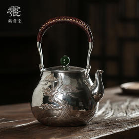 鹤鼎堂银壶闻天系列逐兮汤沸錾刻岁寒松柏（银色）（缺货）