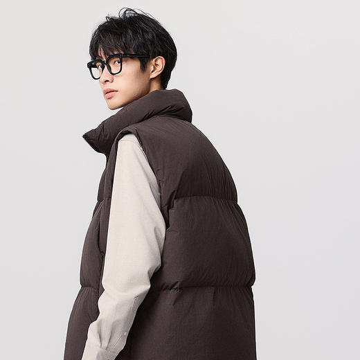 棉仓357815005-宽松版生物基尼龙立领羽绒马甲 商品图2