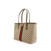 GUCCI古驰 Ophidia 老花Logo条纹织带通勤百搭 帆布拼皮 大容量托特包单肩手提包 中号 男女同款情侣款 （CB） 商品缩略图1