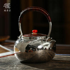 鹤鼎堂银壶闻天系列若扬汤沸槌目纹铜包银盖（银色）（缺货）