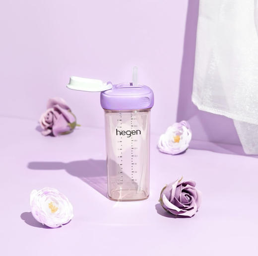 hegen pcto 330ml多功能成长萌牙吸管杯紫色 商品图0