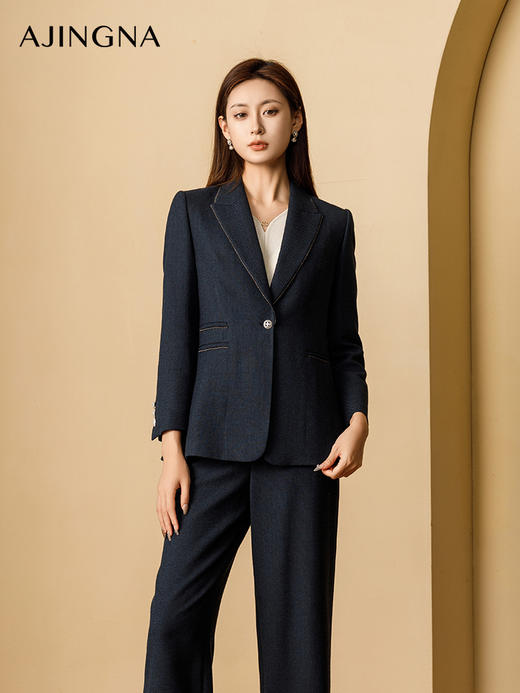 【商场同款】阿菁娜2024秋季新款轻商务雅致西装A29Q108012 商品图0