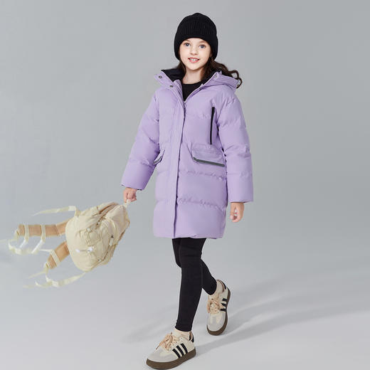笛莎Deesha女童羽绒服2024冬季新款宝宝连帽中长款羽绒服 商品图2