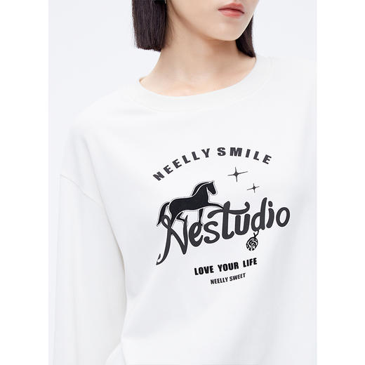 NEELLY纳俪商场同款秋新款长袖T恤女内搭上衣洋气百搭打底衫ins潮N24104T04559 商品图2