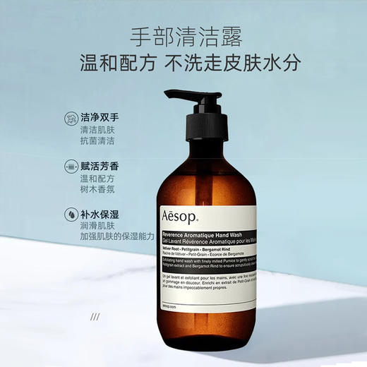 【跨境】AESOP/伊索 尊尚芳香洗手液500ml 磨砂 深层温和清洁持久留香保湿滋润呵护肌肤手部清洁露 商品图1