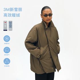 oneup3M新雪丽中长款西装领棉服