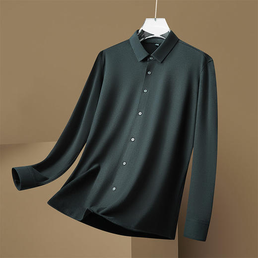 【新款DM】大依优型大码磨毛长袖衬衫男宽松加肥加大码男士休闲商务衬衣上衣胖子 商品图2